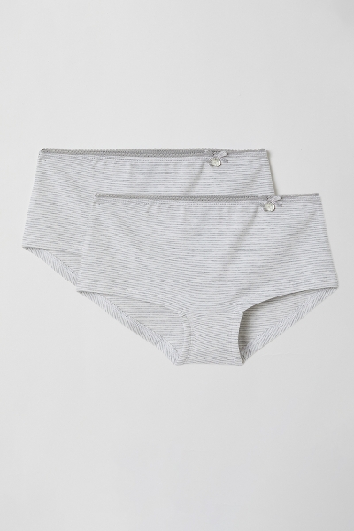 Resim 10-16 Yaş 2’li Kız Çocuk Külot-Hıd - 905-Çizgili Gri