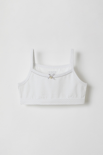 Resim 10-16 Yaş Kız Çocuk Atlet-Spt - 903-Beyaz Puantiyeli