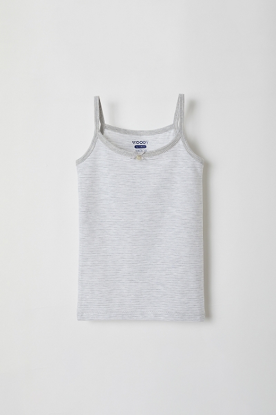 Resim 2-8 Yaş Kız Çocuk Atlet-Veg - 905-Çizgili Gri