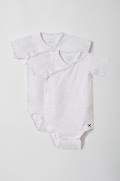 Resim Pamuklu 2’li Bebek Body-Rcs - 941-Pembe Puantiyeli