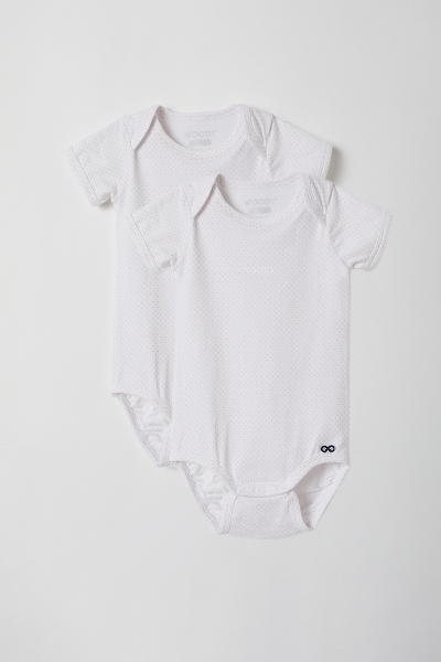 Resim Pamuklu 2’li Bebek Body-Res - 941-Pembe Puantiyeli