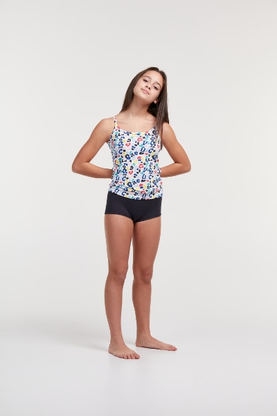 Resim 2-8 Yaş Kız Çocuk Atlet-Yue - 910-Çok Renkli Baskılı Ekru