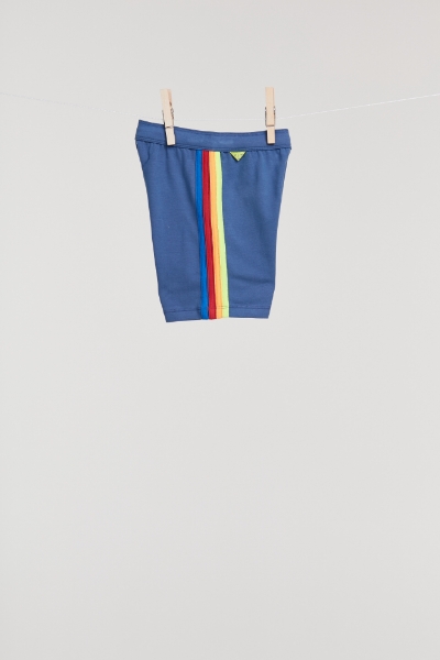 Resim Unisex Şort- - 853-Mavi