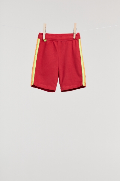 Resim Unisex Şort- - 465-Kırmızı