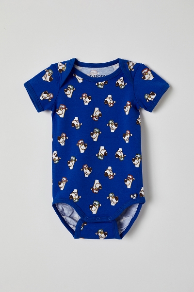 Resim Pamuklu Bebek Body-Res - 910-Kutup Ayısı Baskılı İndigo