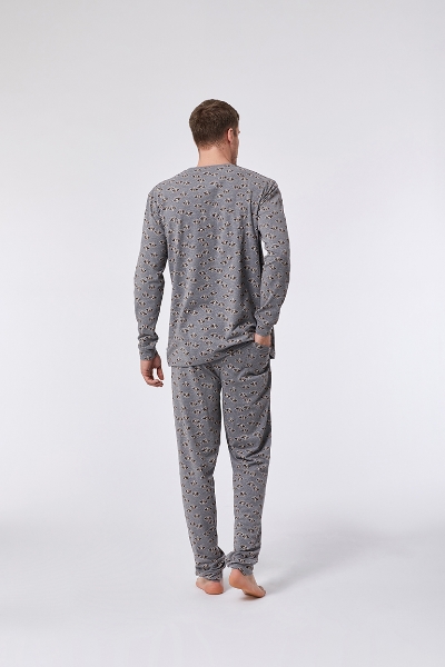 Resim Erkek Pijama-Pzl - 924-Rakun Baskılı Gri