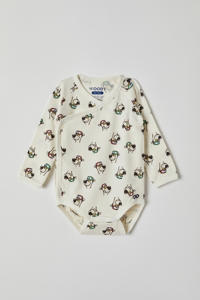Resim Pamuklu Bebek Body-Rcl - 911-Kutup Ayısı Baskılı Ekru