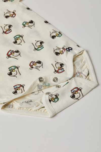 Resim Pamuklu Bebek Body-Rcl - 911-Kutup Ayısı Baskılı Ekru