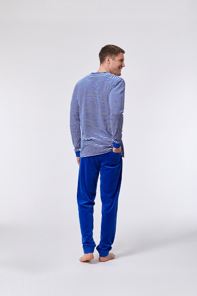 Resim Erkek Pijama-Plc - 912-Kutup Ayısı Temalı Çizgili Ekru