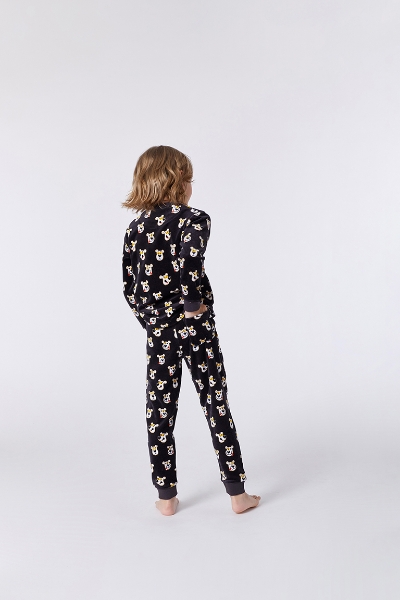 Resim 10-16 Yaş Erkek Çocuk Pijama-Plc - 913-Kutup Ayısı Baskılı Siyah