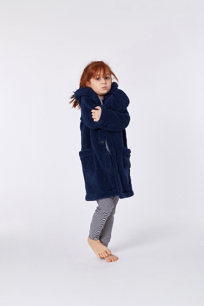 Resim Sabahlık-Rot - 885-Boğa Temalı Koyu Lacivert