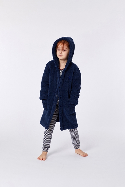 Resim Sabahlık-Rot - 885-Boğa Temalı Koyu Lacivert