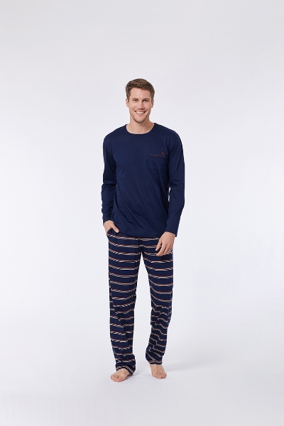 Resim Erkek Pijama-Mrl - 885-Boğa Temalı Koyu Lacivert