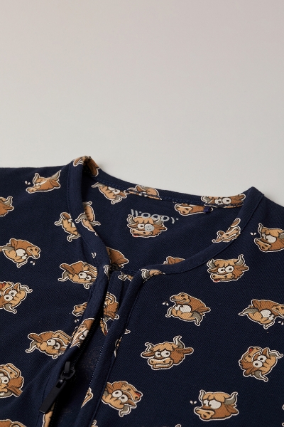 Resim Uyku Tulumu-Slb - 917-Boğa Baskılı Koyu Lacivert 