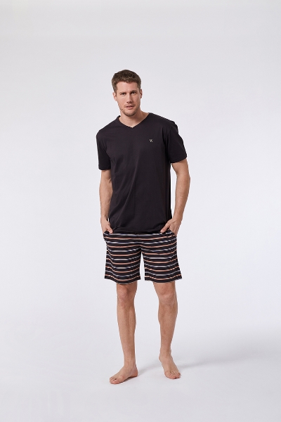 Resim Erkek Pijama-Mvs - 193-Kutup Ayısı Temalı Koyu Kahve