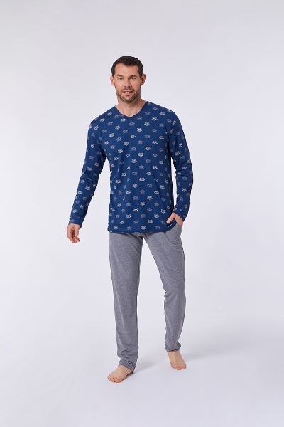 Resim Erkek Pijama-Qvl - 933-Rakun Baskılı Nehir Yeşili