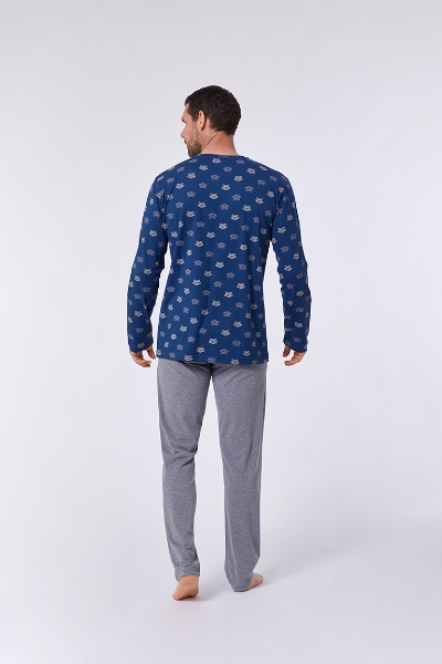 Resim Erkek Pijama-Qvl - 933-Rakun Baskılı Nehir Yeşili