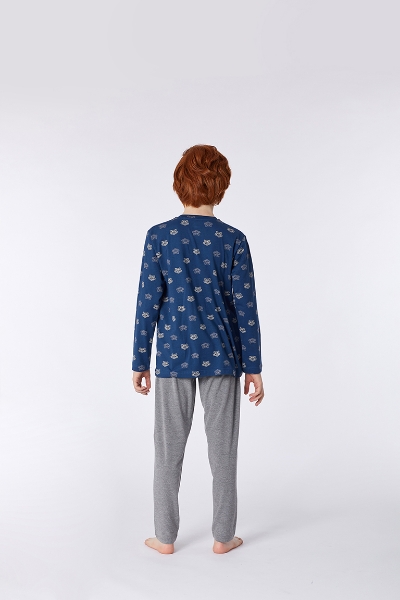 Resim 2-8 Yaş Erkek Çocuk Pijama-Qvl - 933-Rakun Baskılı Nehir Yeşili