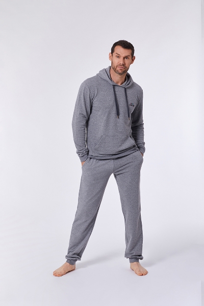 Resim Eşofman Altı & Jogger-Qlf - 125-Rakun Temalı Gri Melanj