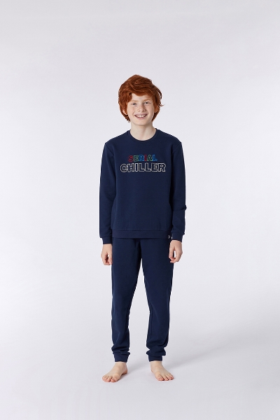 Resim Eşofman Altı & Jogger-Qlf - 885-Boğa Temalı Koyu Lacivert