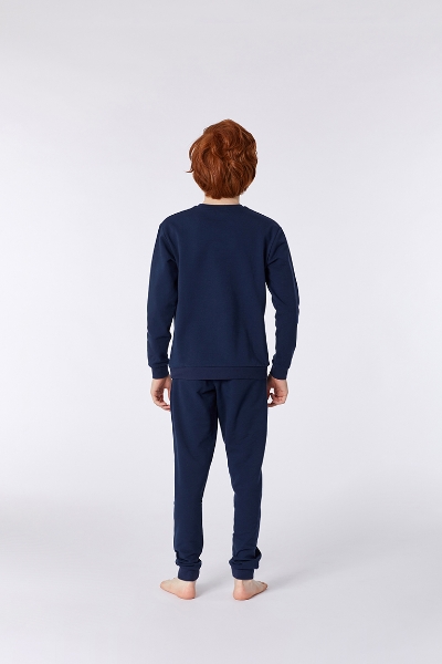 Resim Eşofman Altı & Jogger-Qlf - 885-Boğa Temalı Koyu Lacivert