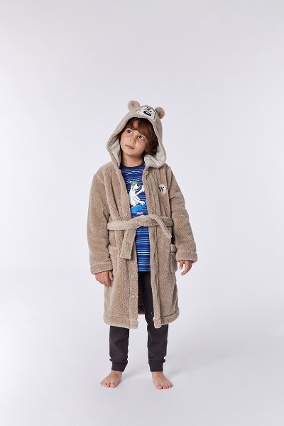 Resim 10-16 Yaş Yumuşak Bornoz Sabahlık-Rom - 137-Kutup Ayısı Temalı Vizon