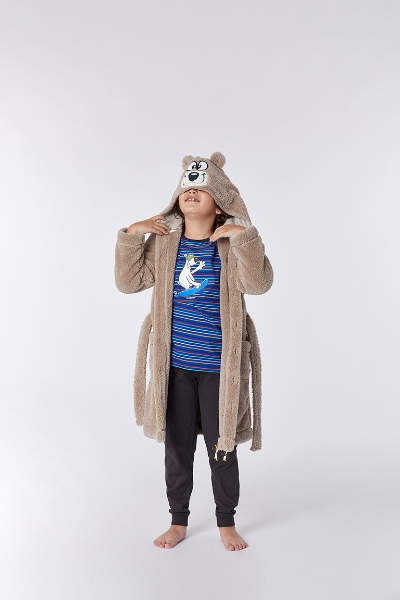 Resim 10-16 Yaş Yumuşak Bornoz Sabahlık-Rom - 137-Kutup Ayısı Temalı Vizon