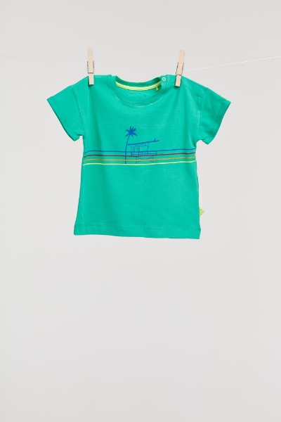 Resim Unisex Çocuk Tshirt-Kla - 741-Su Yeşili