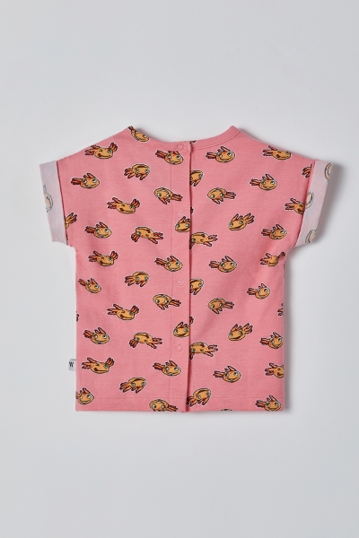 Resim Pamuklu Kız Bebek Pijama-Pzg - 944-Semender Baskılı Pembe