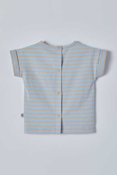 Resim Pamuklu Kız Bebek Pijama-Pzg - 951-Krokodil Temalı Mavi Çizgili