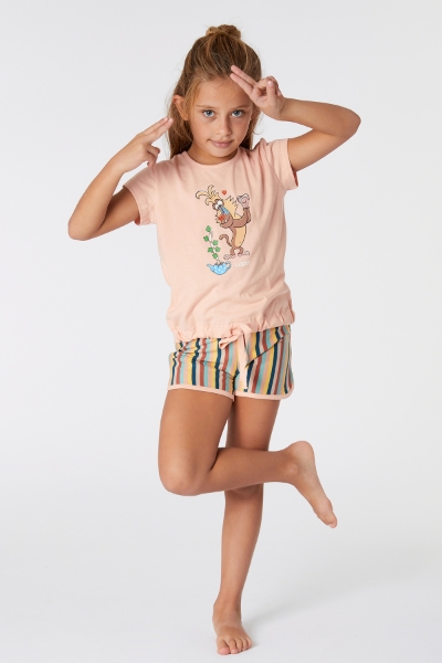 Resim 2-8 Yaş Kız Çocuk Pijama-Bst - 411-Uçuk Pembe