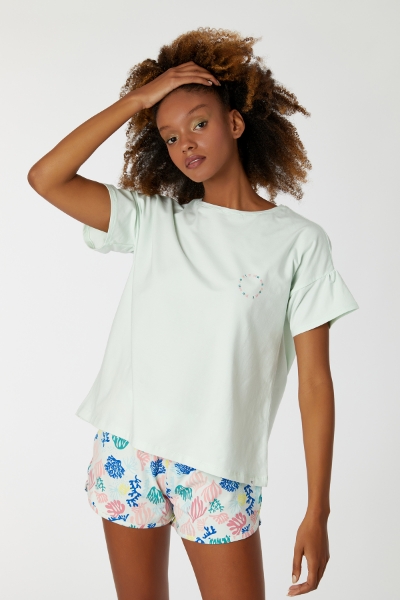 Resim Kadın Pijama-Ypd - 716-Uçuk Yeşil
