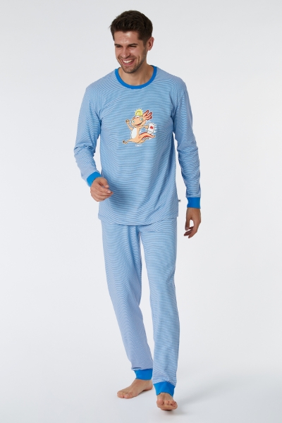 Resim Erkek Pijama-Pzl - 980-Semender Temalı Çizgili Beyaz