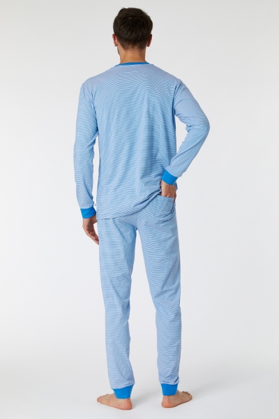 Resim Erkek Pijama-Pzl - 980-Semender Temalı Çizgili Beyaz