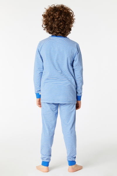 Resim 10-16 Yaş Erkek Çocuk Pijama-Pzl - 980-Semender Temalı Çizgili Beyaz