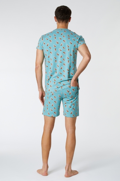 Resim Erkek Pijama-Pza - 979-Mandril Baskılı Yeşil