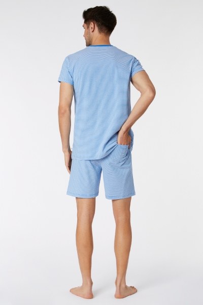 Resim Erkek Pijama-Pza - 980-Semender Temalı Çizgili Beyaz