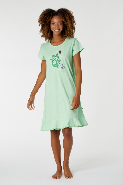 Resim Kadın Gecelik-Bdr - 703-Ağaç Yeşili