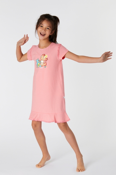 Resim 10-16 Kız Çocuk Gecelik-Bdr - 441-İstiridye Pembe