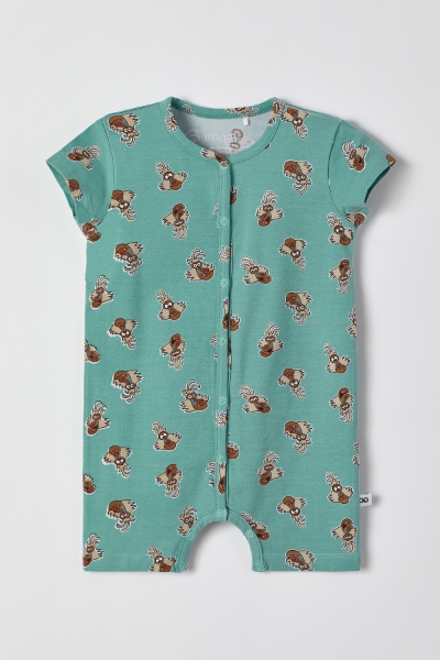 Resim Bebek Tulumu-Rba - 979-Mandril Baskılı Yeşil