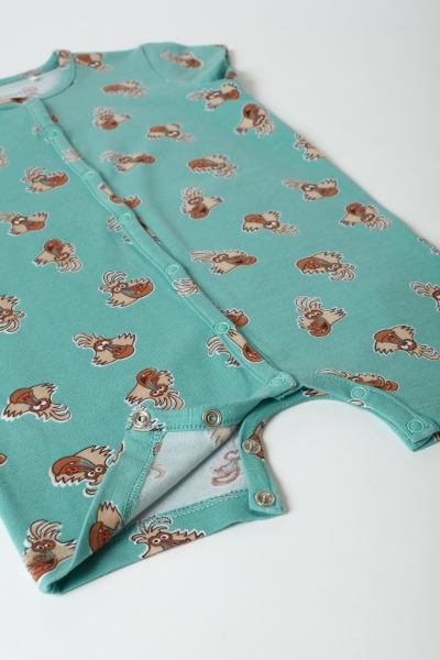 Resim Bebek Tulumu-Rba - 979-Mandril Baskılı Yeşil