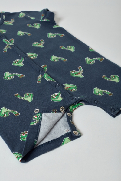 Resim Bebek Tulumu-Rba - 998-Krokodil Baskılı Lacivert 