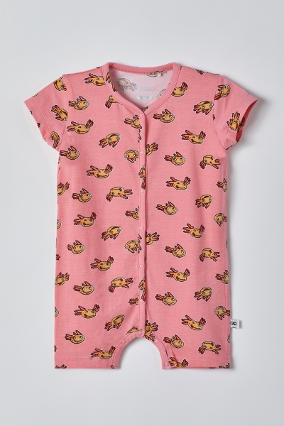 Resim Bebek Tulumu-Rba - 944-Semender Baskılı Pembe