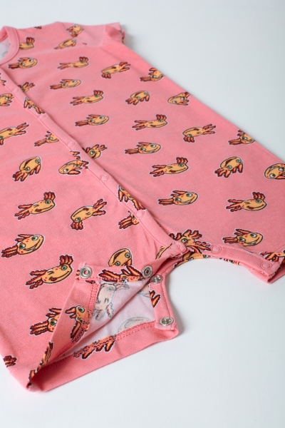 Resim Bebek Tulumu-Rba - 944-Semender Baskılı Pembe