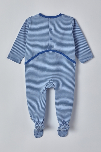 Resim Bebek Tulumu-Rbz - 980-Semender Temalı Çizgili Beyaz