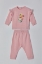 Resim Pamuklu Kız Bebek Pijama-Pzb - 943-Semender Temalı Çizgili Pembe 
