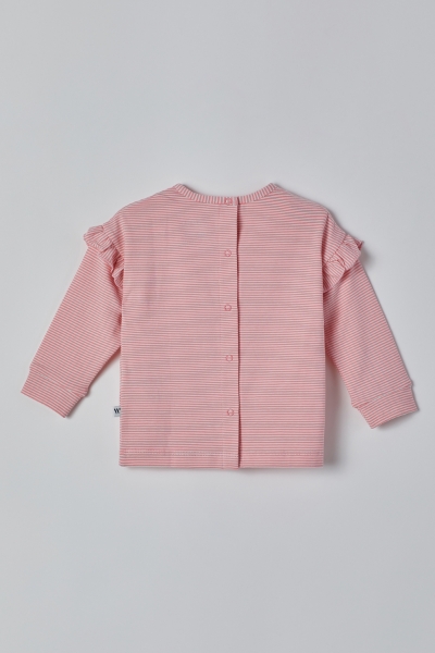 Resim Pamuklu Kız Bebek Pijama-Pzb - 943-Semender Temalı Çizgili Pembe 