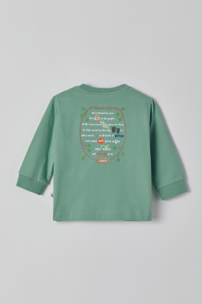 Resim Pamuklu Erkek Bebek Pijama-Plc - 717-Puslu Yeşil