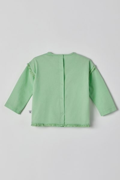 Resim Pamuklu Kız Bebek Pijama-Plg - 703-Ağaç Yeşili