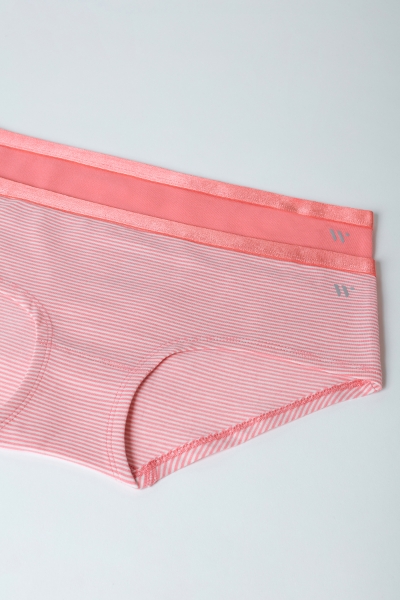 Resim 2'li Kadın Külot- - 080-Ahtapot Temalı Çizgili Set